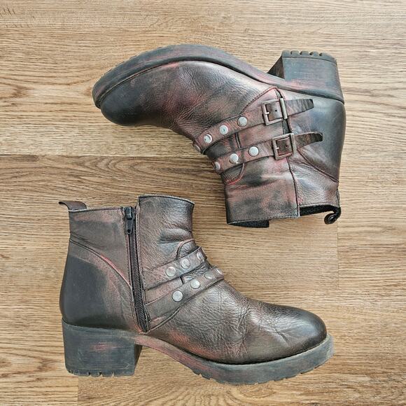 Eric Michael Distressed Booties Size 39 Brown Rustic Western Boot - Picture 1 of 8